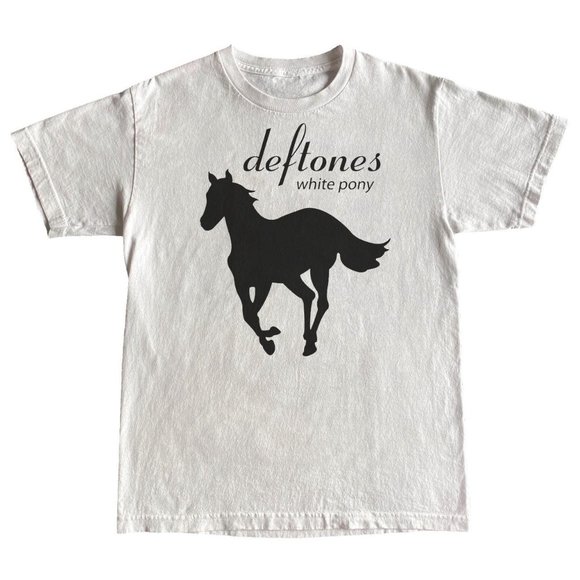 Gildan Other - deftones white pony shirt